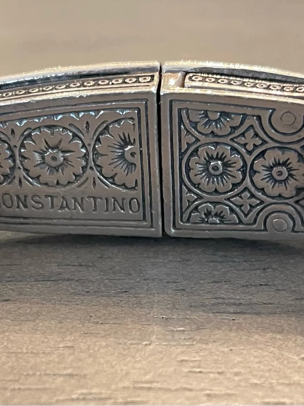 Konstantino Plato Maltese Cross Leather Bracelet Sterling Silver 925